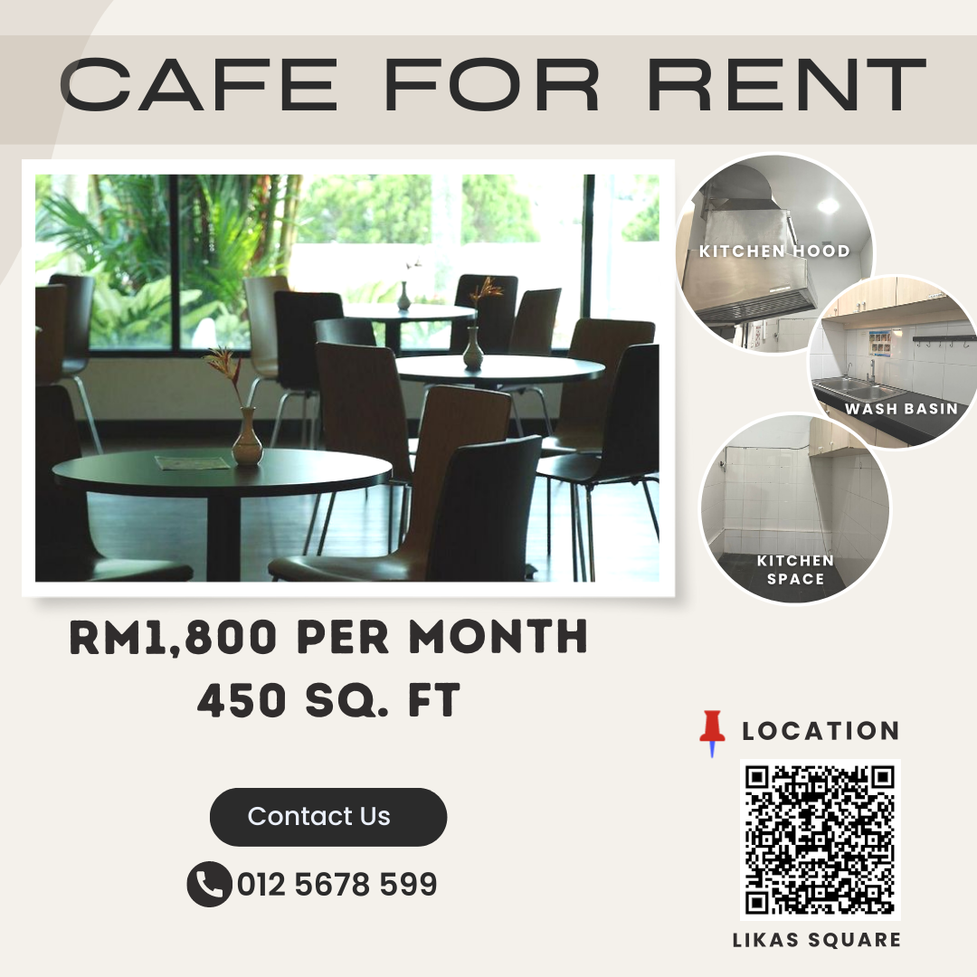 CAFE FOR RENT @ LIKAS SQUARE (450 SQ FT)